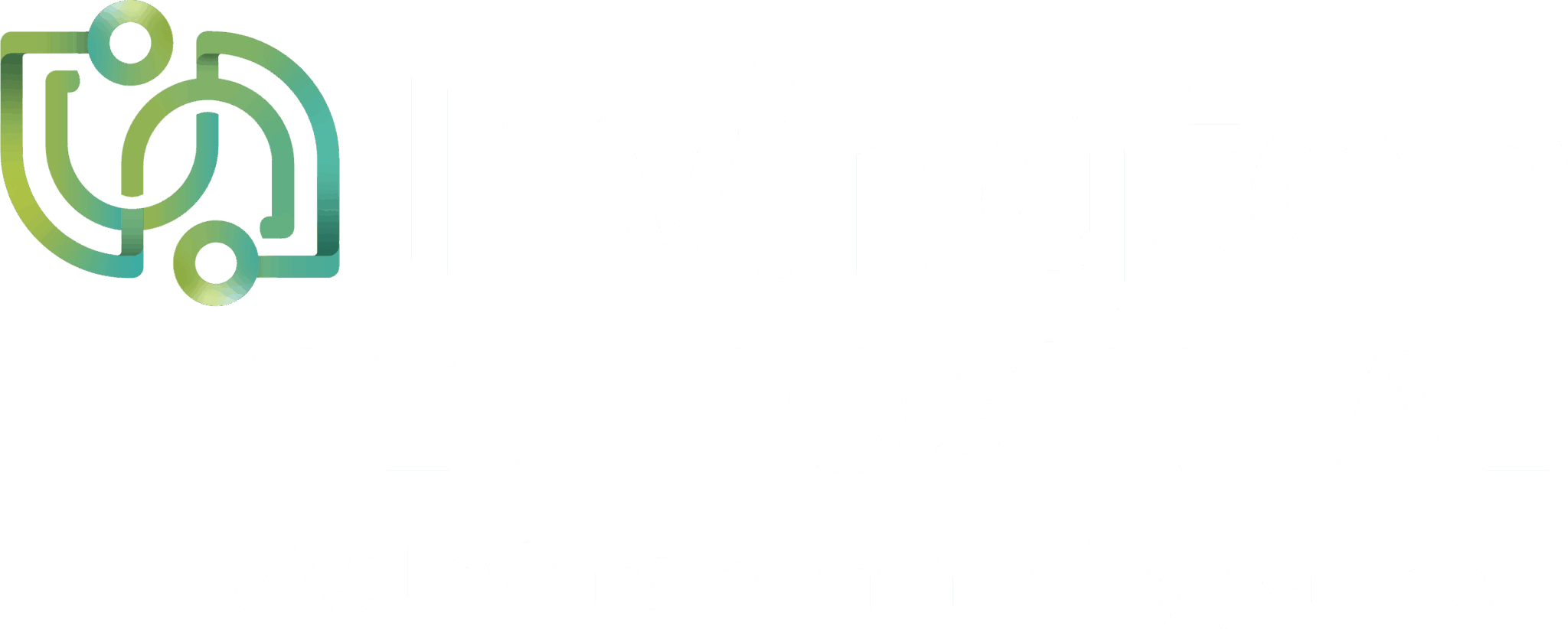 logo for irvington pet hospital in white