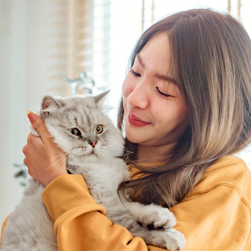 Woman Holding Cat
